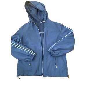 VTG y2k Everlast Jacket Sz L  Blue Reversible Full Zip Hooded boxing activewear